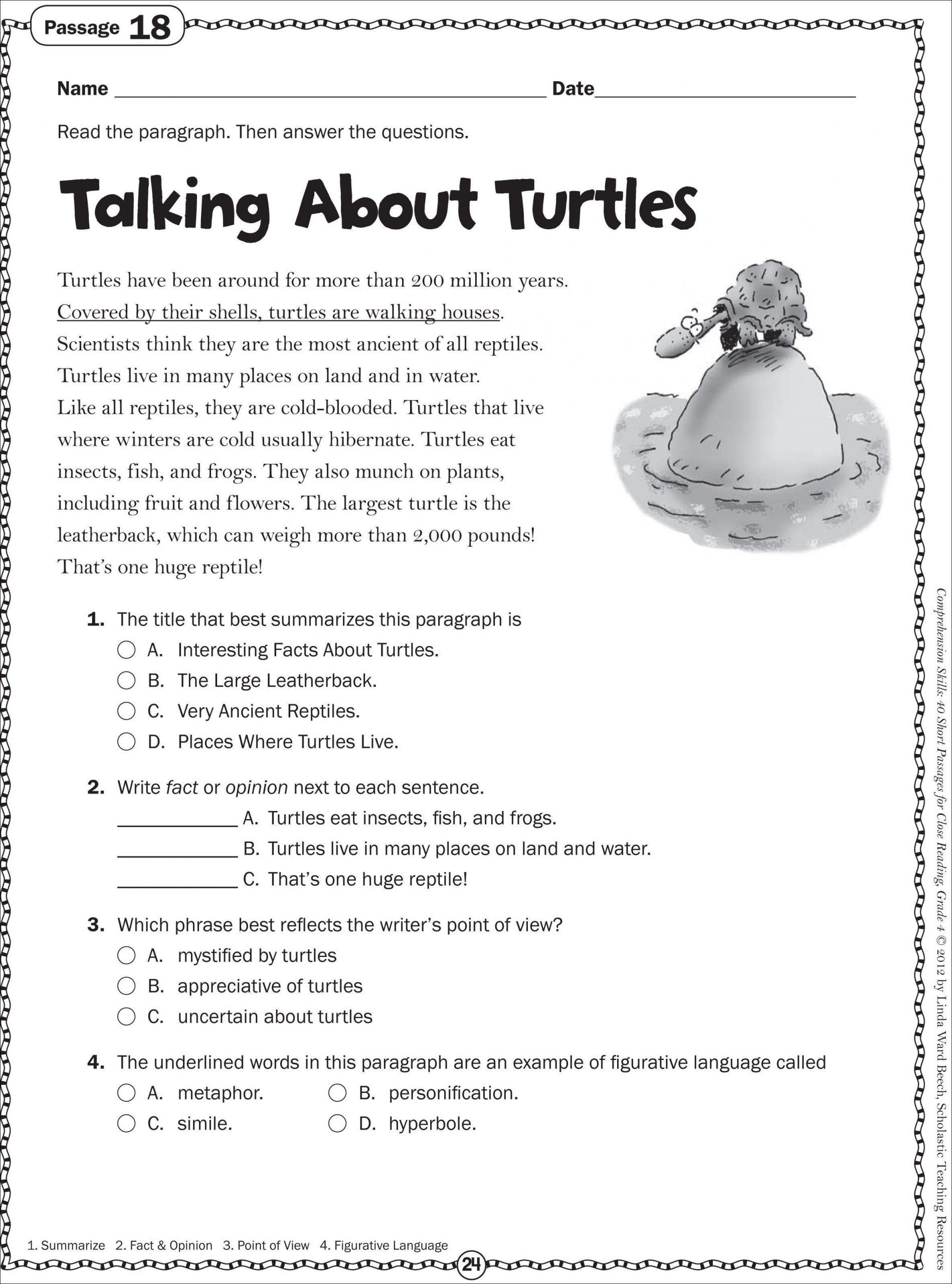 7 Best 7th Grade Reading Comprehension Worksheets