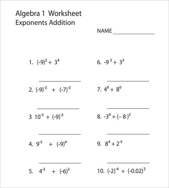 8 College Algebra Worksheet Templates Doc Pdf Free Amp Premium Templates