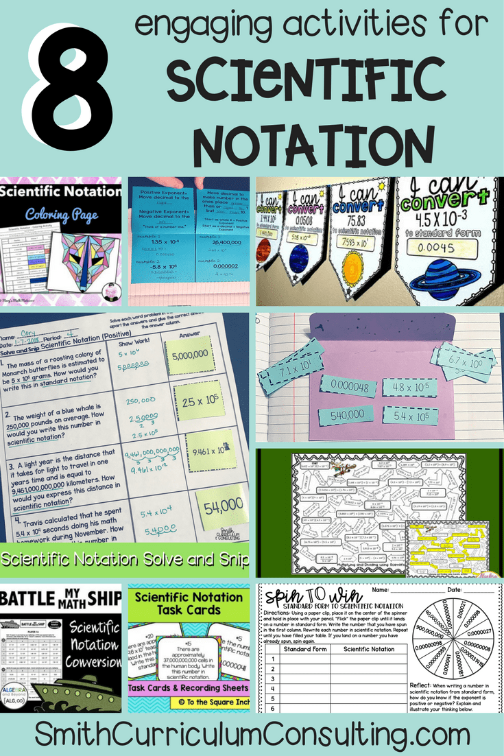 8 Engaging Activities For Scientific Notation Smith Curriculum And