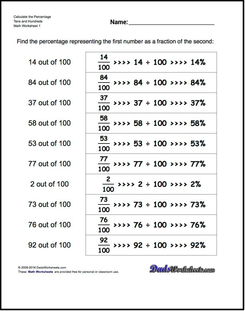 8 Maths Percentage Worksheet