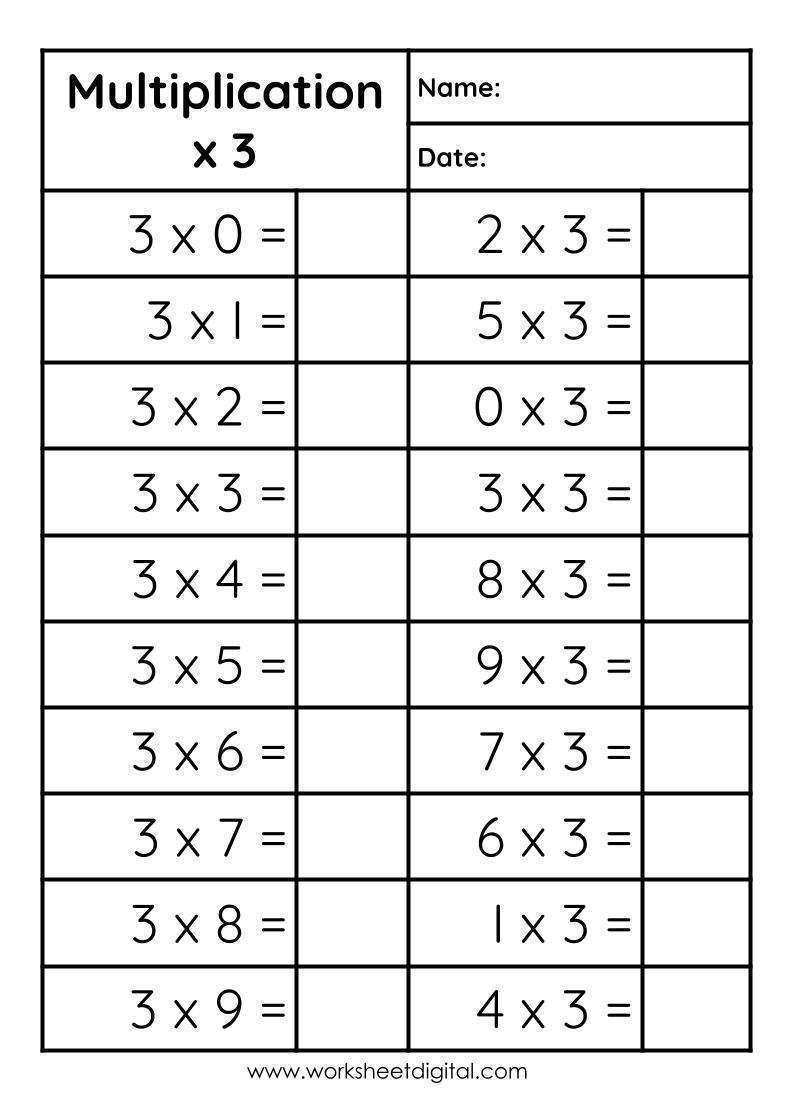 8 S Multiplication Worksheet