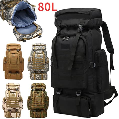 80L 600D Oxford Cloth Waterproof Trekking Fishing Hunting Bags Backpack Outdoor Tactical Sport