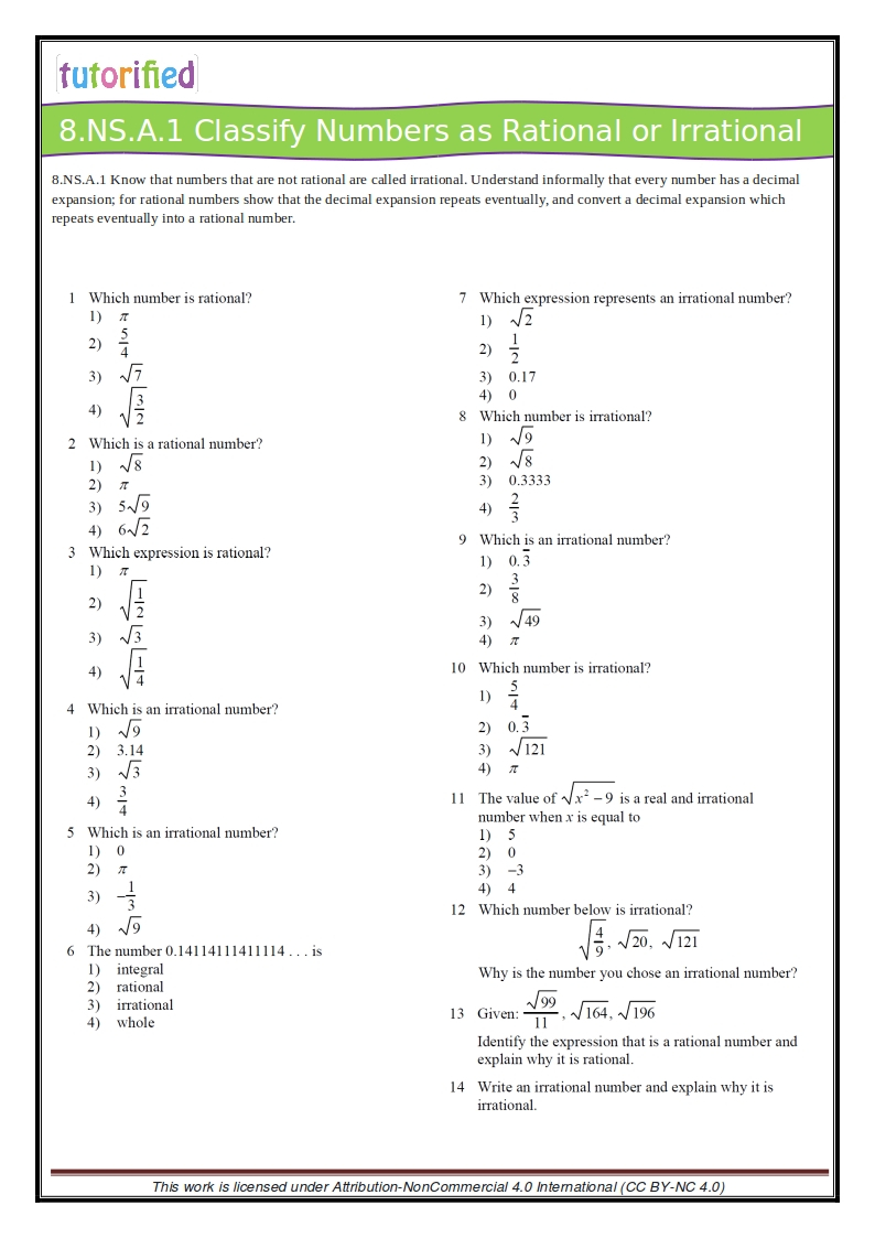 8Th Grade Common Core Math Worksheets Commonworksheets Com