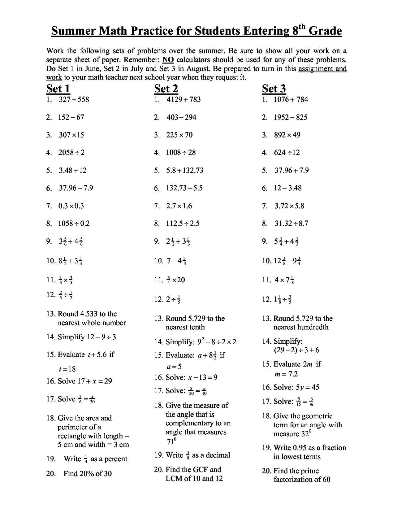 5 Engaging 8th Grade Math Worksheets for Practice