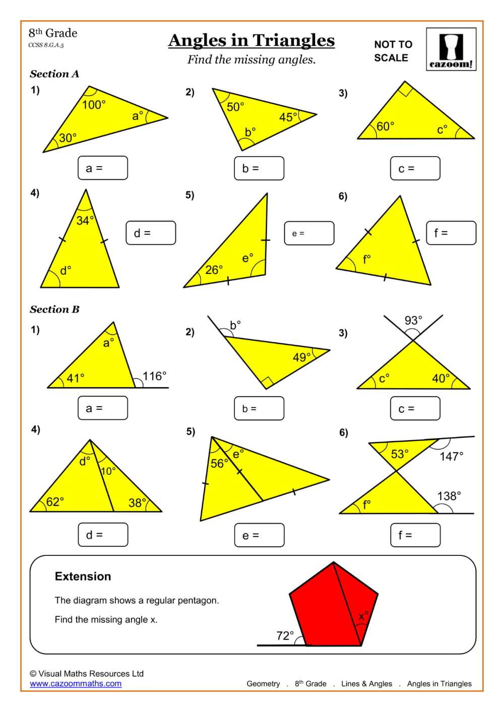 8Th Grade Math Worksheets Math In Demand