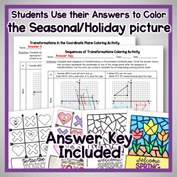 8Th Grade Transformations And Sequences Of Transformations Bundle Color