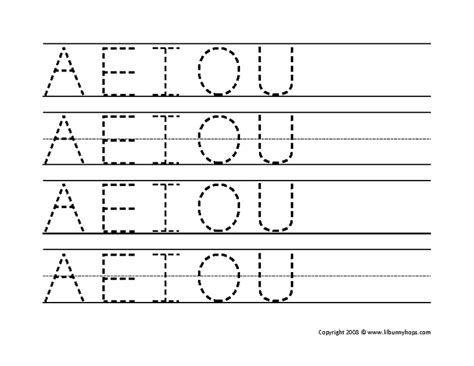 5 Fun Worksheets to Trace A E I O U