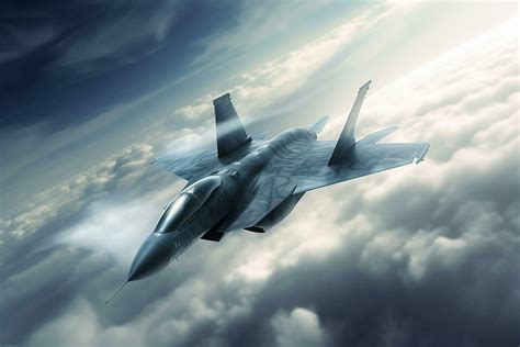 A Futuristic Fighter Jet Flying In The Sky High Speed 24660923 Stock Photo At Vecteezy