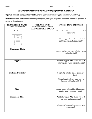 A Get To Know Your Lab Equipment Activity Answers Fill And Sign