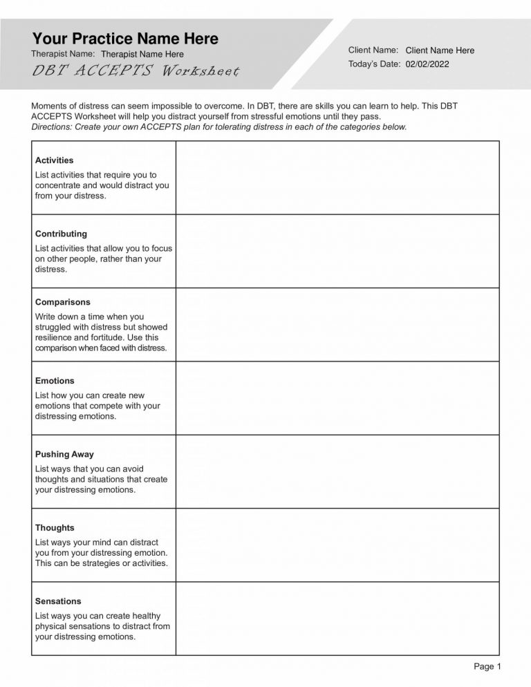 Accepts Dbt Worksheet Dbt Worksheets