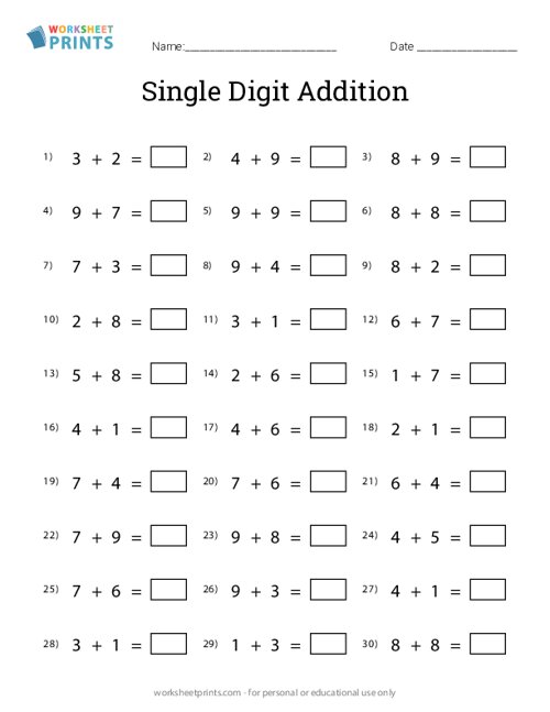 Add And Subtract 3 Digit And 1 Digit Numbers Not Crossing 10 William Hopper Amp 39 S Addition Worksheets