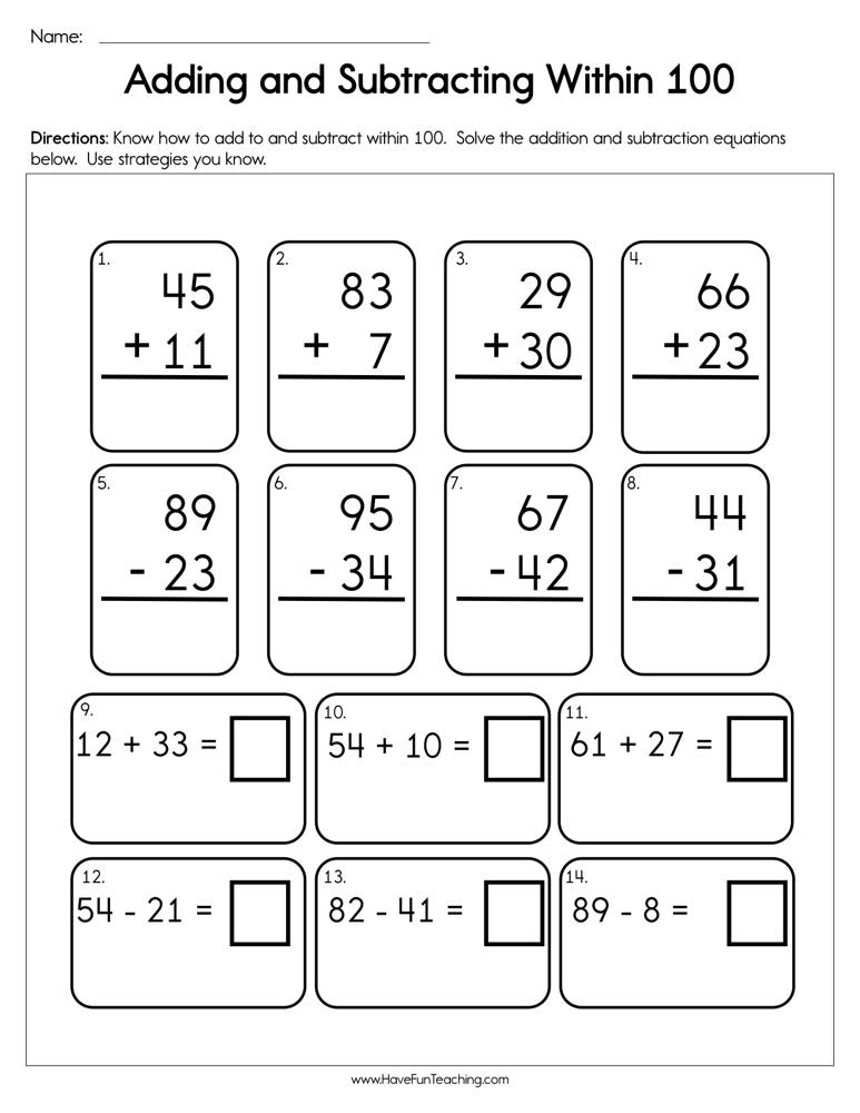 Add And Subtract Within 20 Worksheet William Hopper S Addition Worksheets