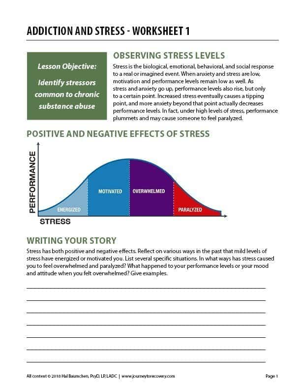 Addiction And Stress Worksheet 1 Cod