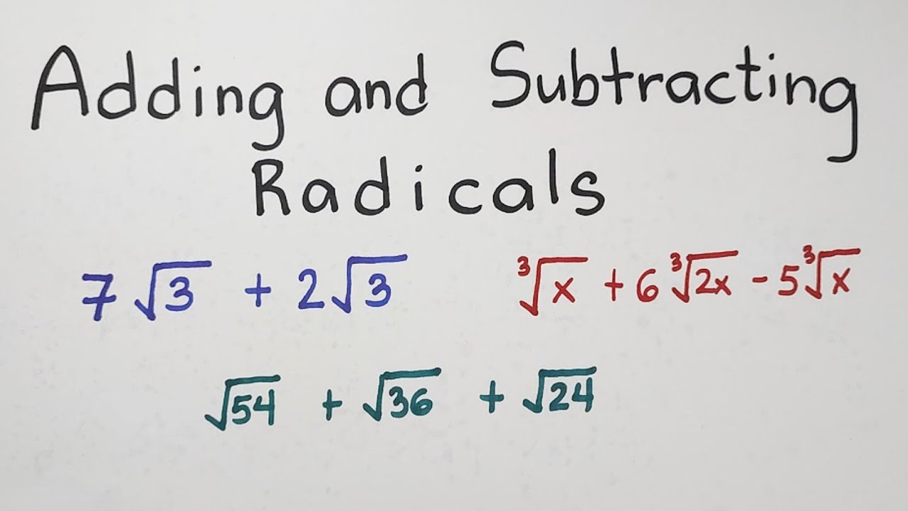 Adding And Subtracting Radicals Educreations