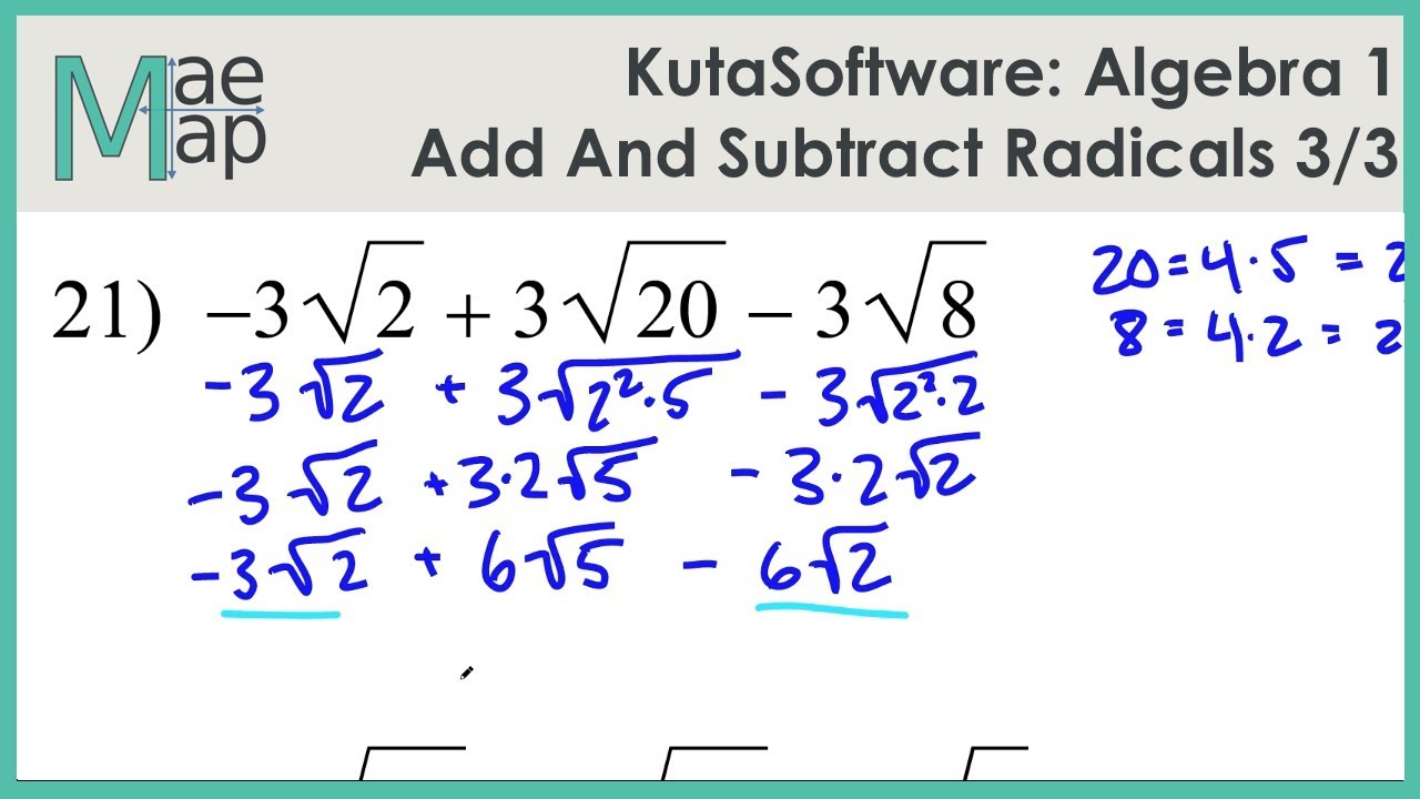 Adding And Subtracting Radicals Math Algebra Radicals Showme