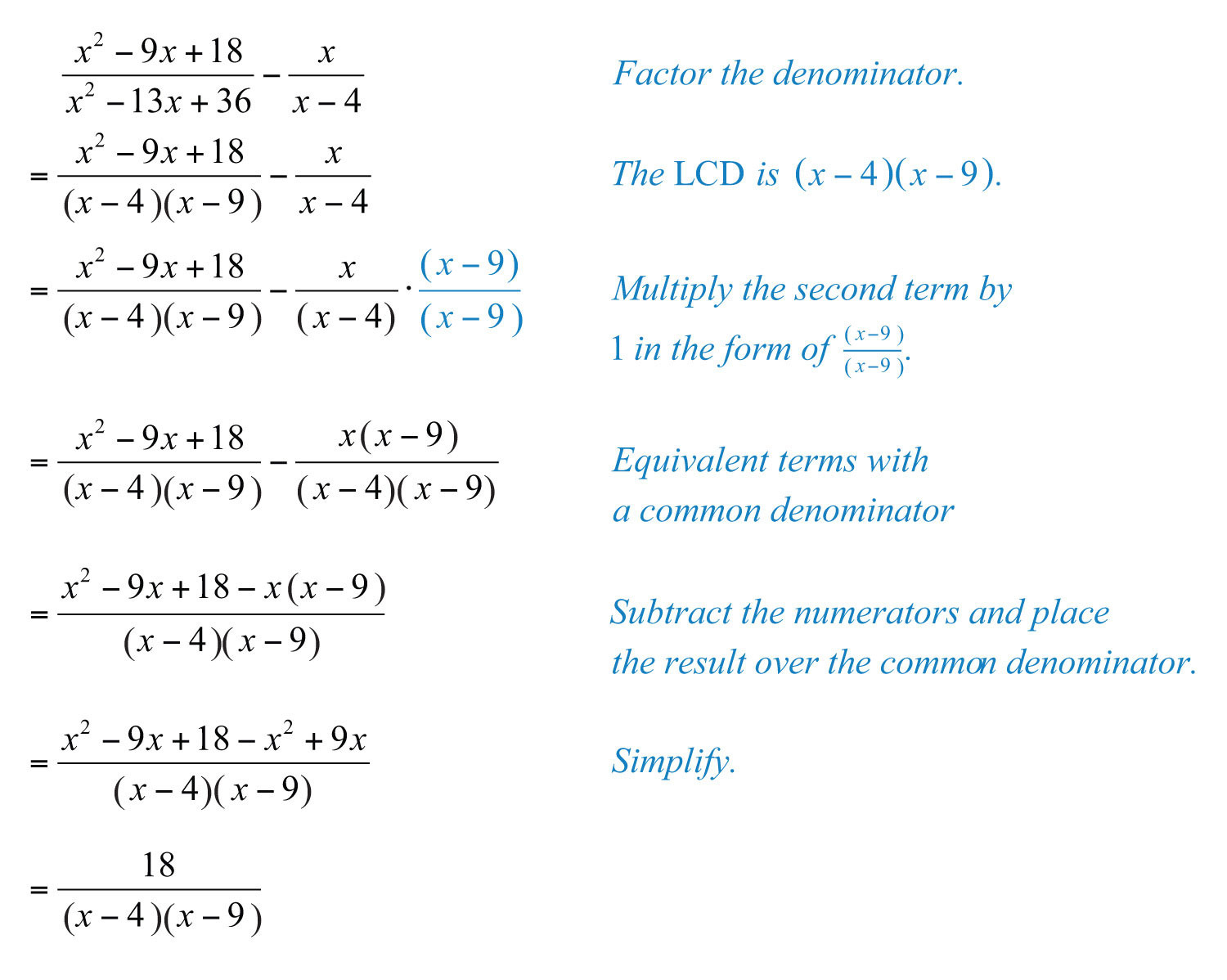 Adding And Subtracting Rational Expressions Worksheet For 7Th 9Th