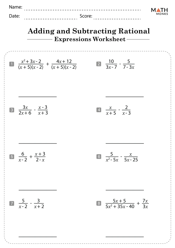 5 Steps to Master Rational Expression Worksheets