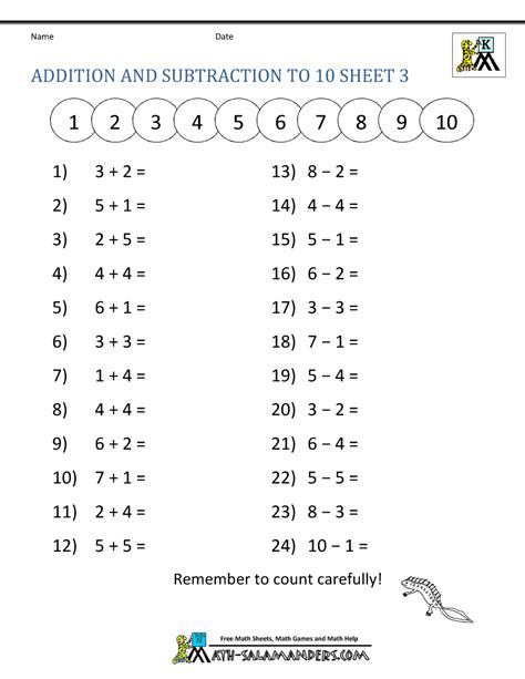 Adding And Subtracting Worksheets Pdf