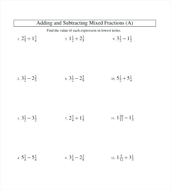 Adding Dissimilar Mixed Fractions Worksheets