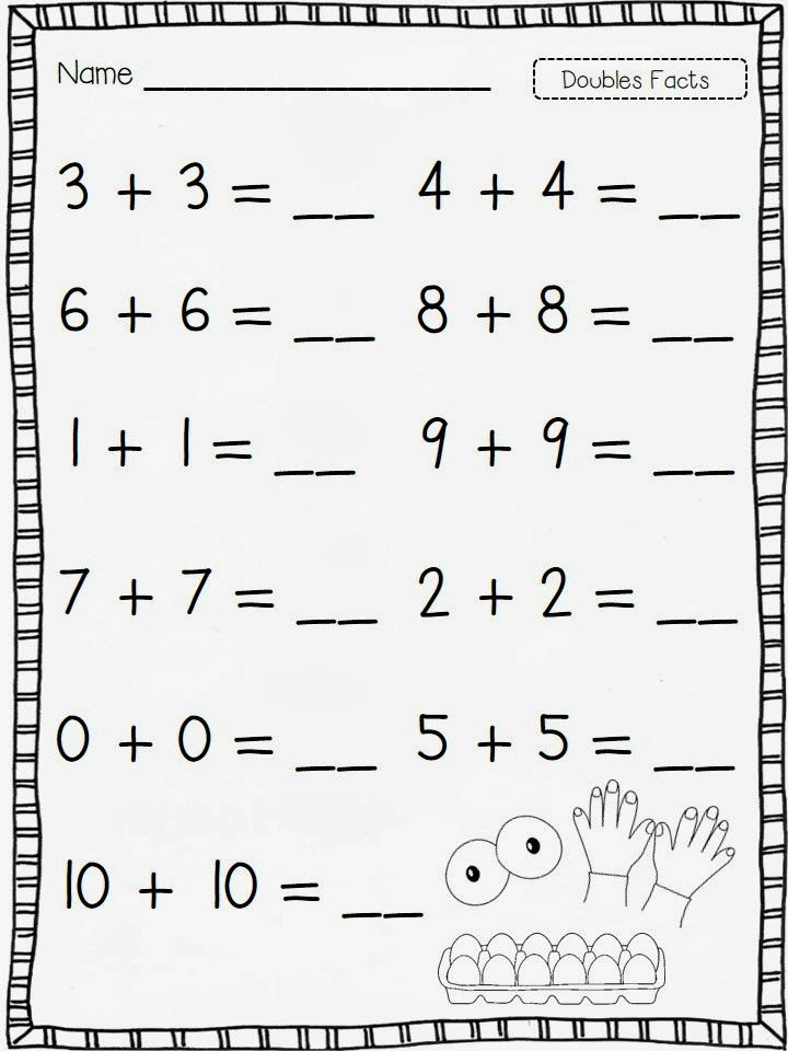 Adding Double Facts First Grade Math First Grade Math Kindergarten