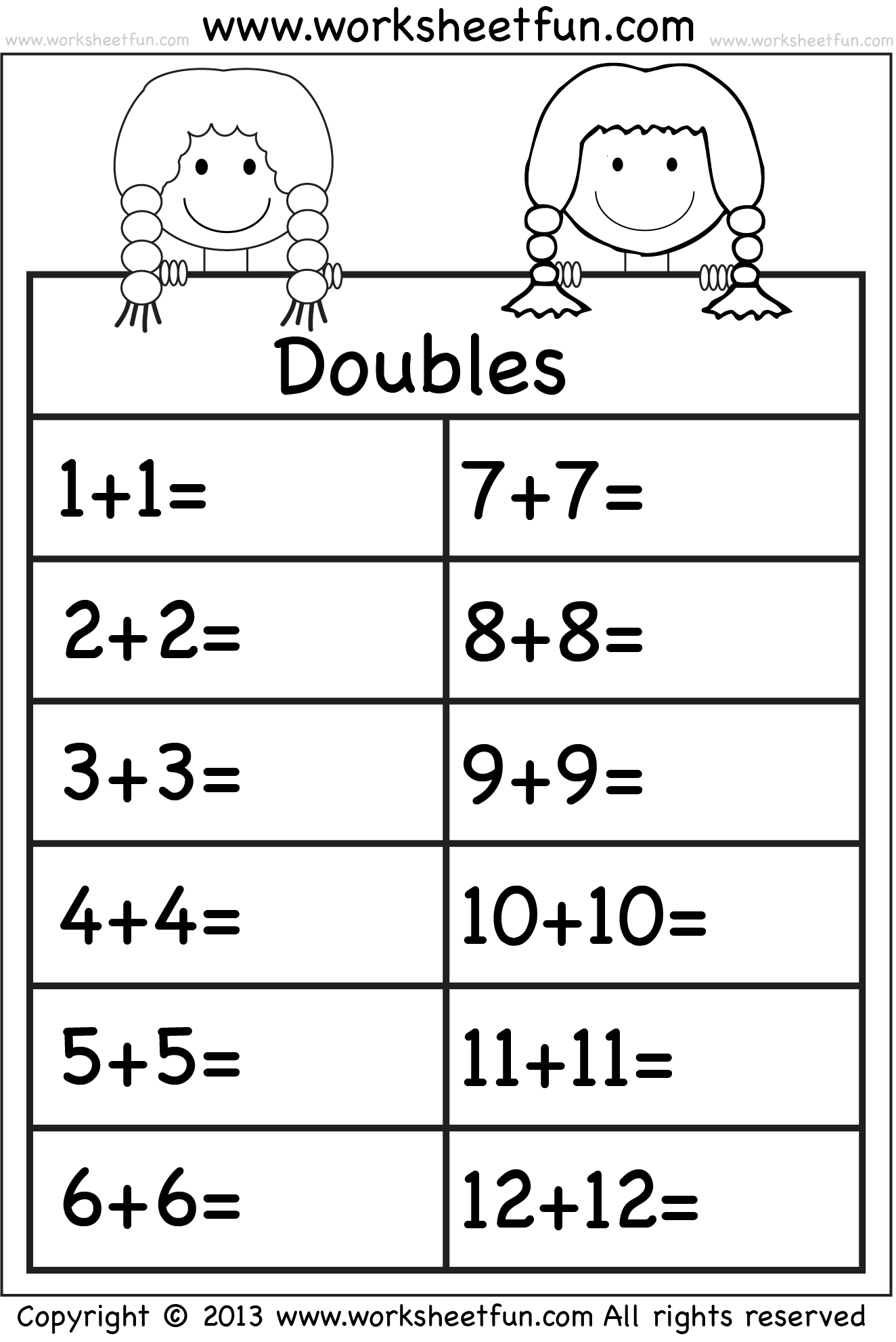 Adding Doubles Worksheets Worksheetsgo