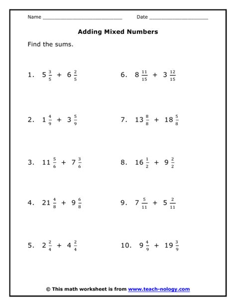 Mixed Numbers With Like Denominators Made Easy