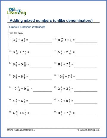 5 Ways to Add Mixed Numbers With Unlike Denominators