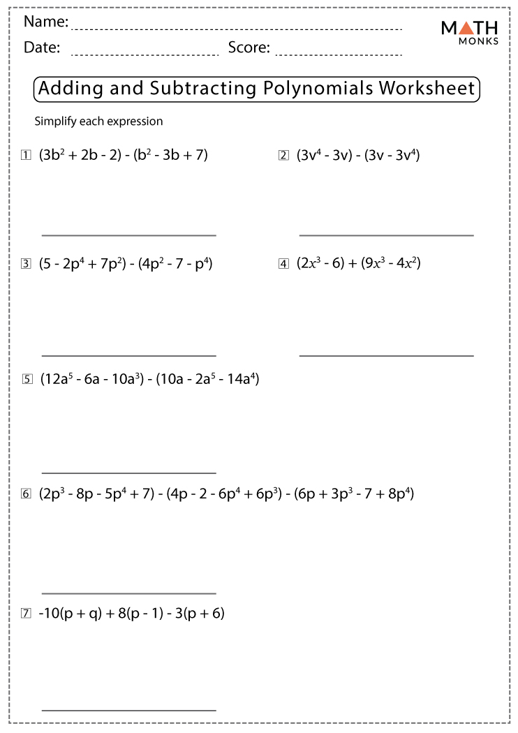 Adding Polynomials Worksheets Worksheets Library