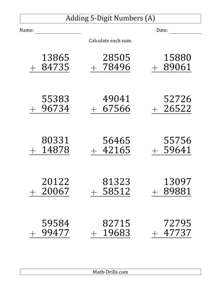 Addition 4 And 5 Digit Worksheets Worksheets Library