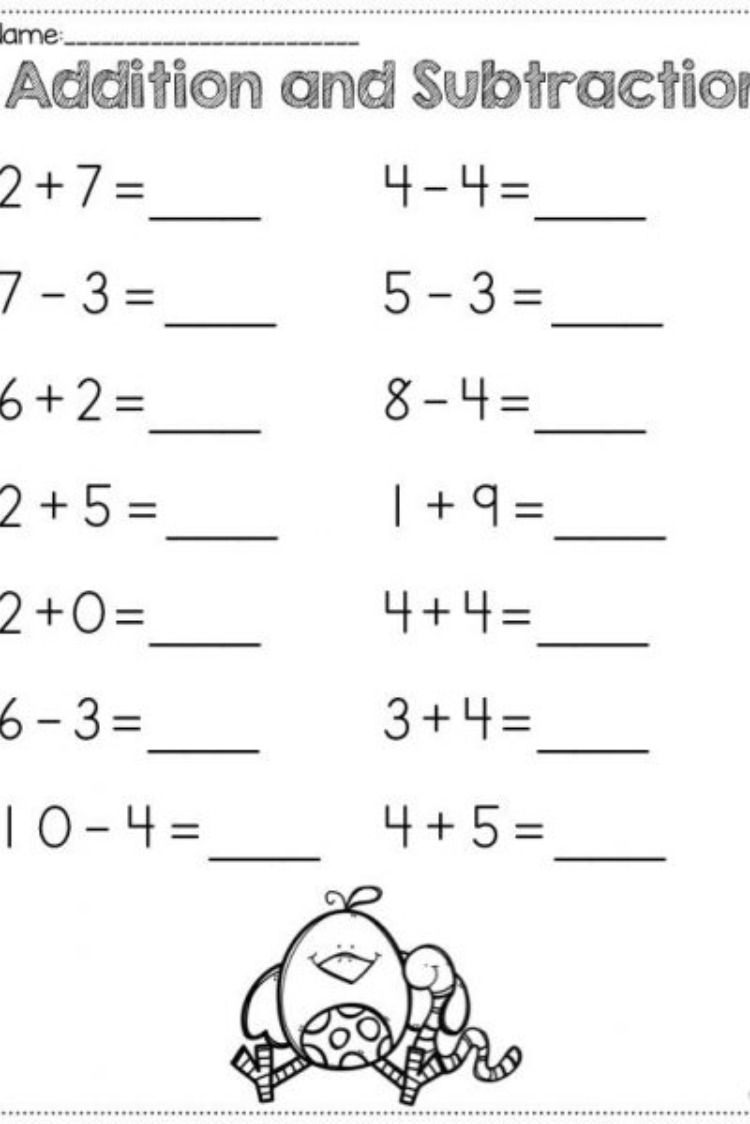 Addition And Subtraction For Kindergarten Worksheets For Understanding