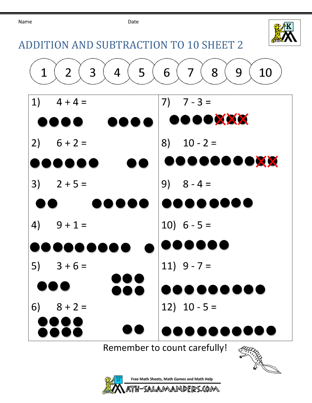 Addition And Subtraction Math Worksheets Free Printable Worksheets