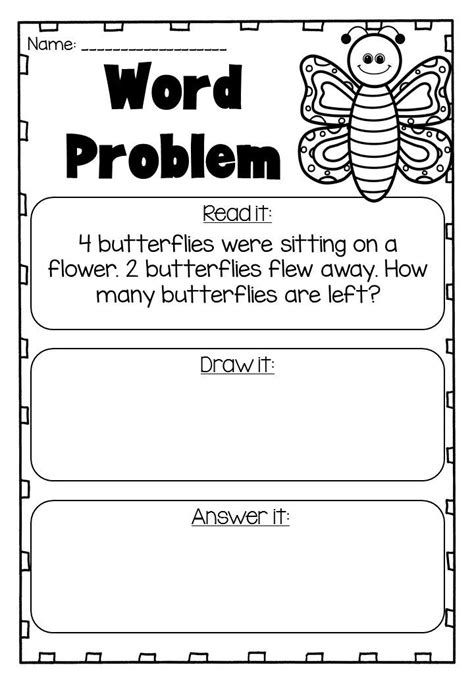 Addition And Subtraction Word Problems Worksheets For Kindergarten Worksheets Library