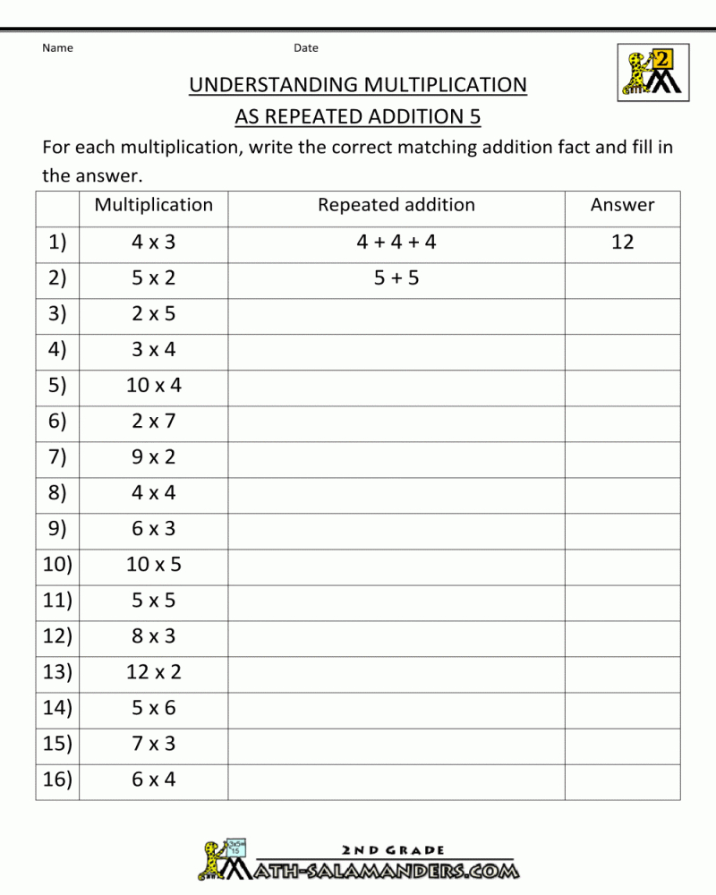 Addition Multiplication Worksheet Math Worksheets Printable