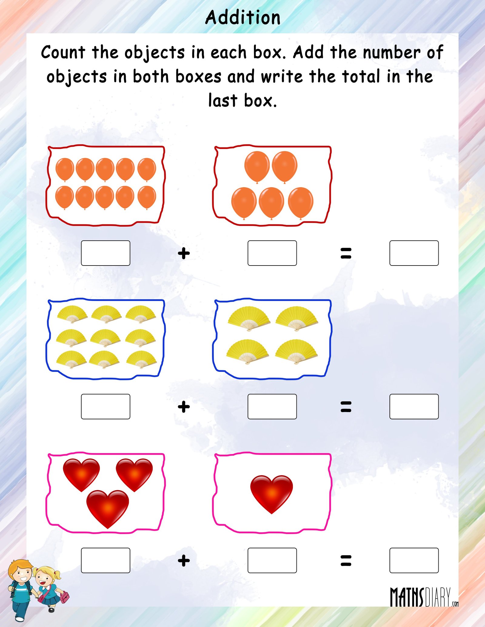 Addition Nursery Math Worksheets