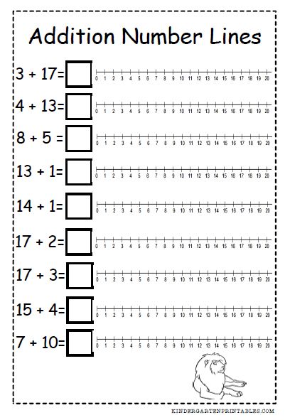 Addition With Number Lines Worksheet Up To 10 Pdf Printable