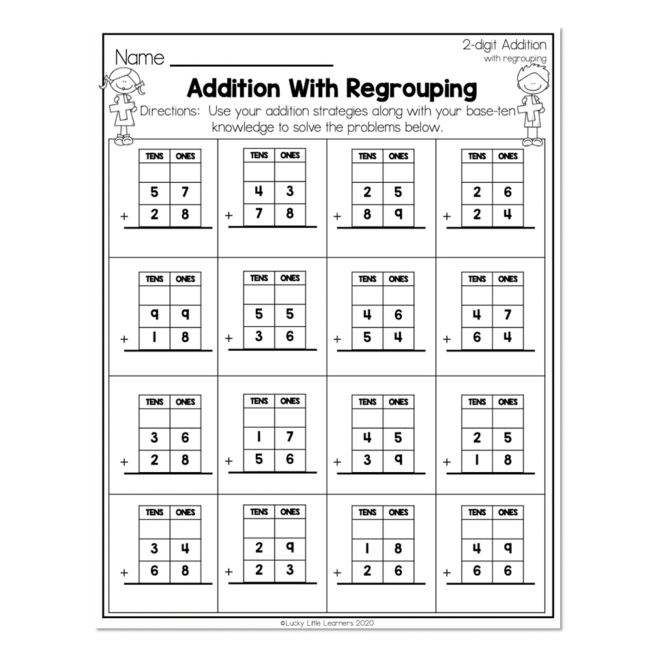 Addition With Regrouping Worksheets For 2Nd Graders Online Worksheets Library