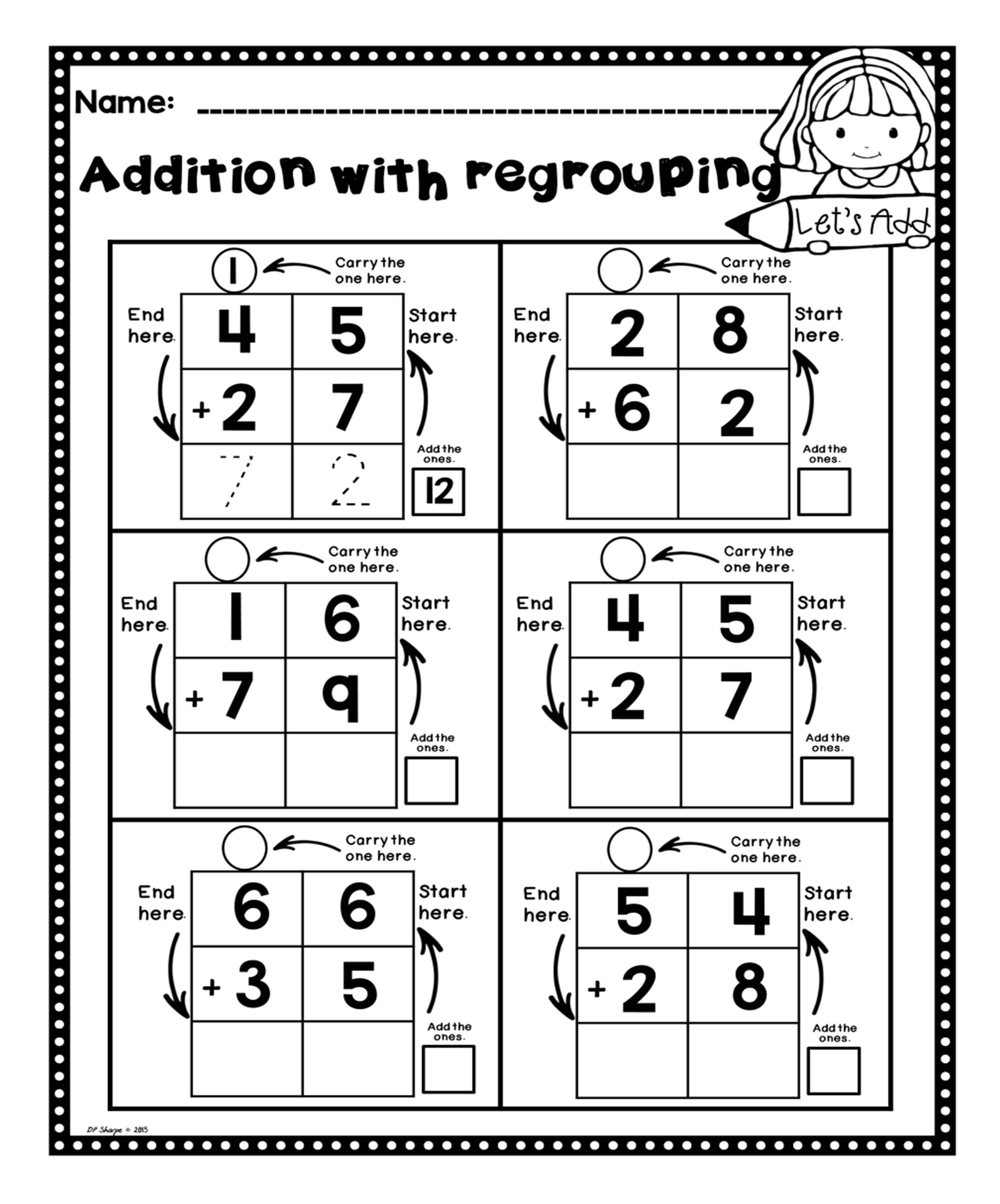 Addition Without Regrouping Worksheet Fun Teacher Files