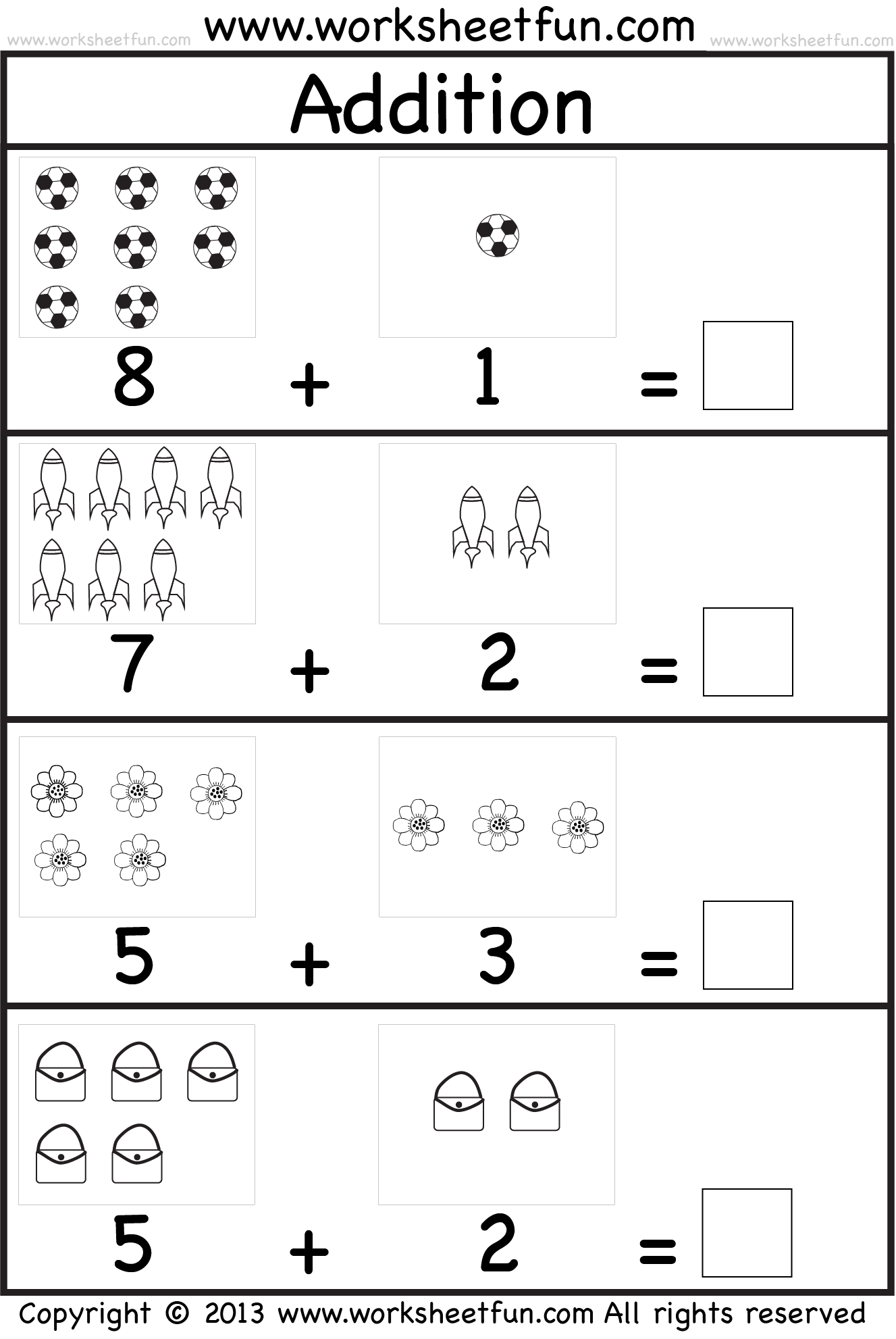 Free Printable Addition Worksheets for Kindergarten Fun