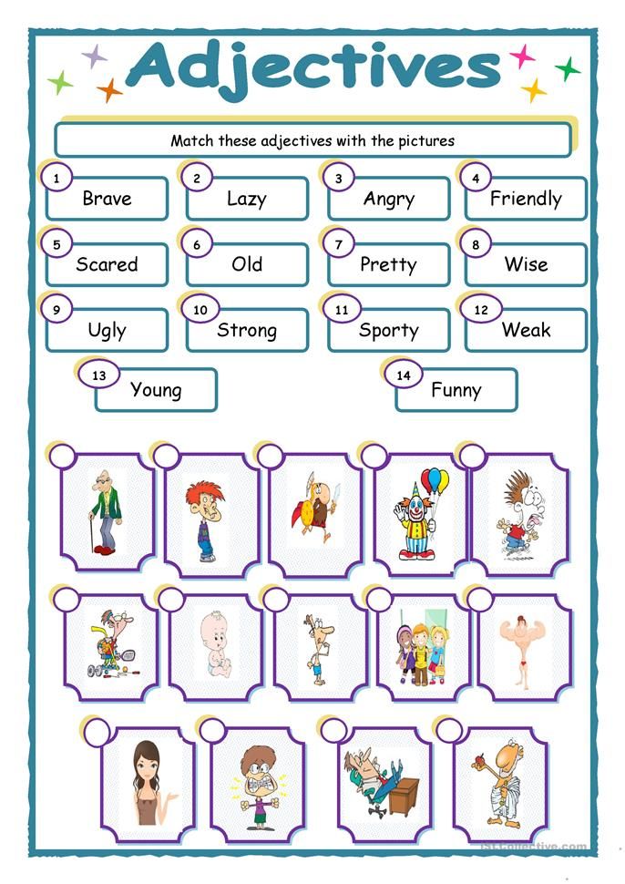 Adjectives Exercises Worksheets Worksheets For Kindergarten