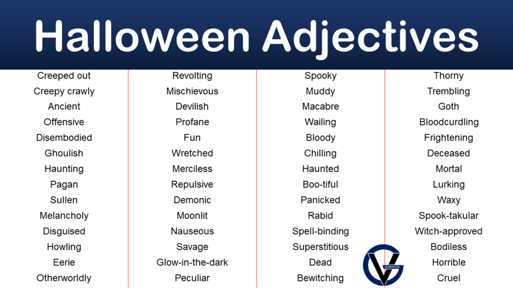 Adjectives Halloween Grammar Worksheets Halloween Adjectives Worksheets