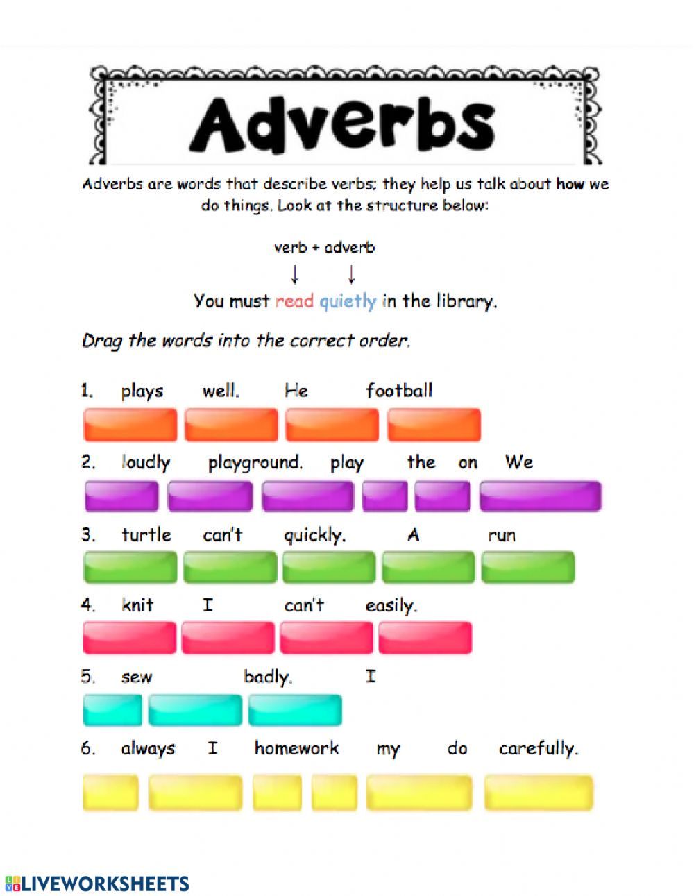 Adverbs Of Manner Online Worksheet For Third You Can Do The Exercises