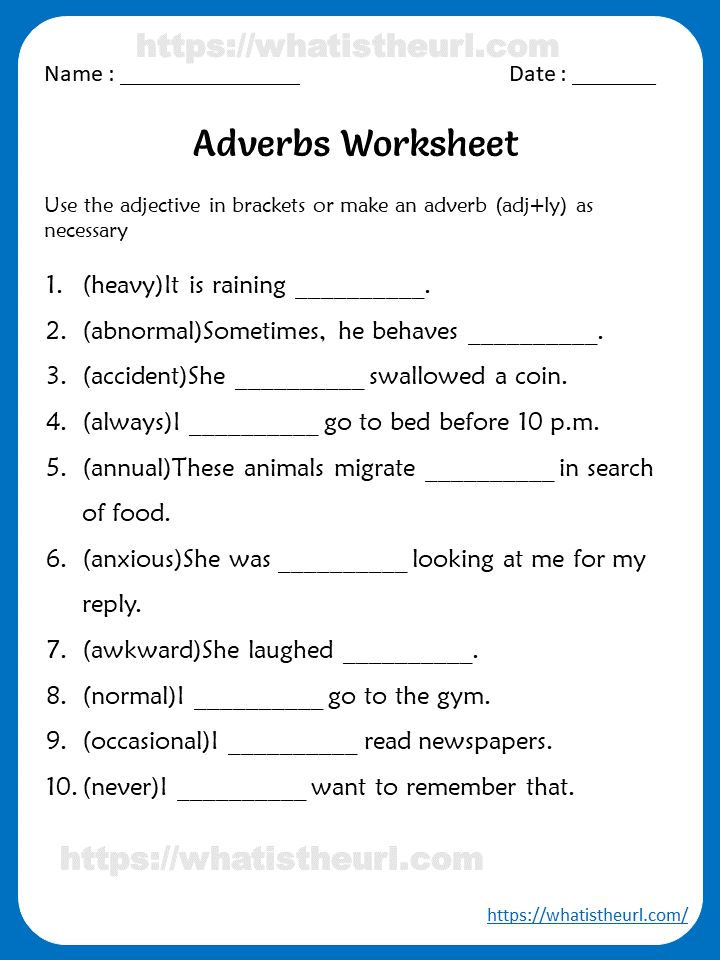 5 Fun Adverb Exercises for 4th Graders