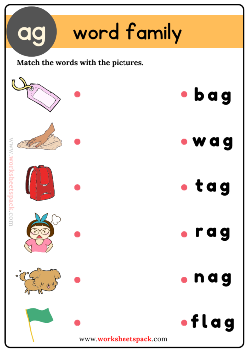 Ag Word Family Worksheets Worksheetsgo