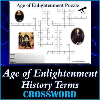 Age Of Enlightenment History Crossword Puzzle Activity Worksheet