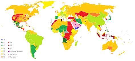 Ages Of Consent Around The World By Country