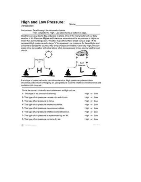 Air Pressure Worksheet Printable Word Searches