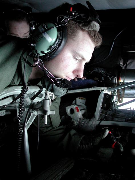 Airman 1St Class A1c Todd Howard Usaf Eases The Refueling Boom Of A Kc 135R Stratotanker