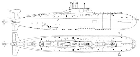 Akula Class Submarine Blueprint Download Free Blueprint For 3D Modeling