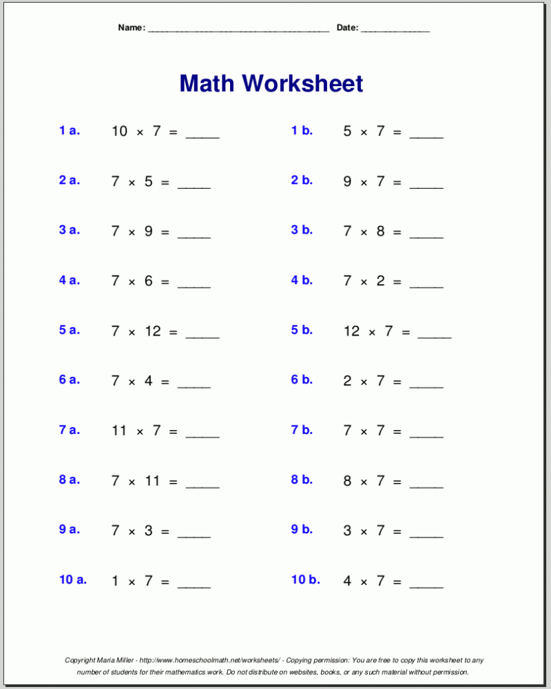 7 Essential Algebra Worksheets for 7th Graders