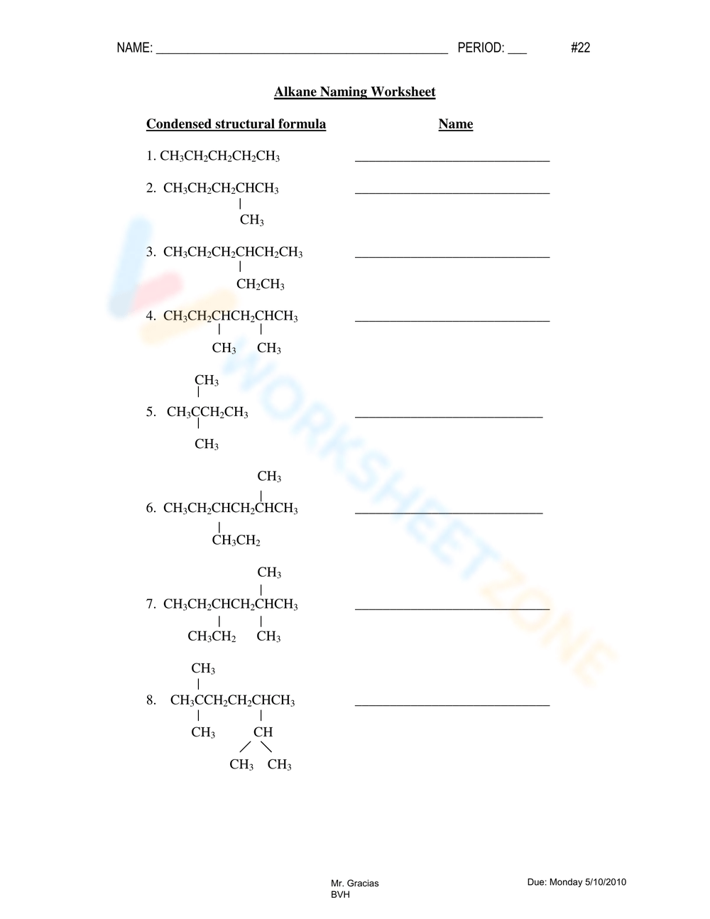 Alkanes Worksheet By Shimazu2 Teaching Resources Tes